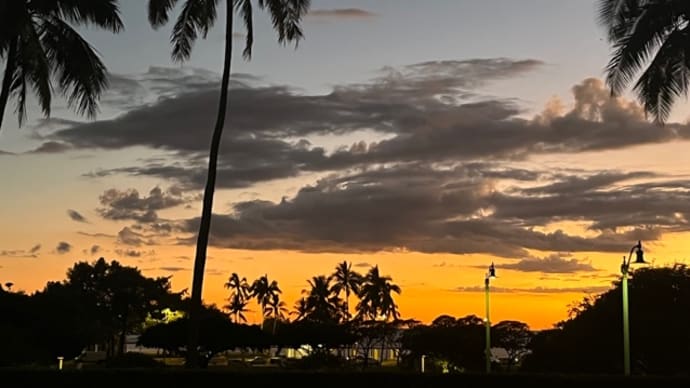 年末の夕日　今年はスキルアップするぞ！