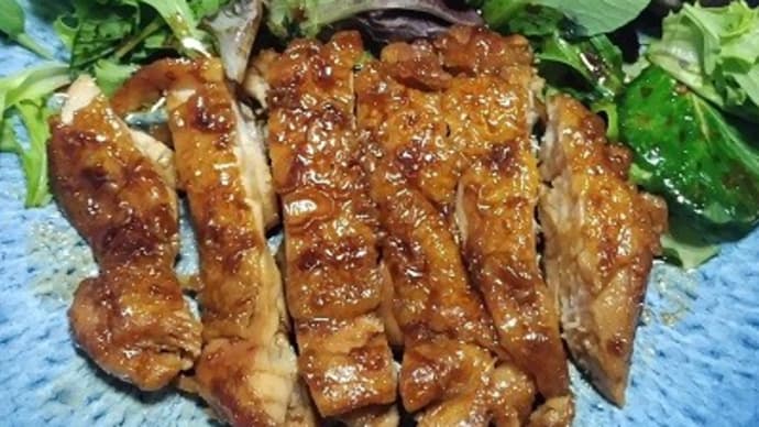 【04/21晩御飯】生命鶏照り焼き、レタス使い切ってたのでベビーリーフを:P