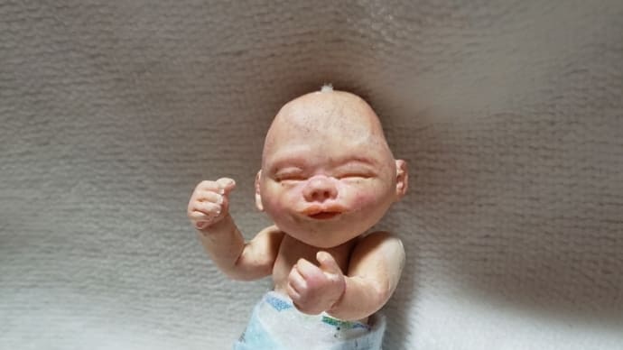 手足を動かせる樹脂粘土ミニチュアリボーンドール👶