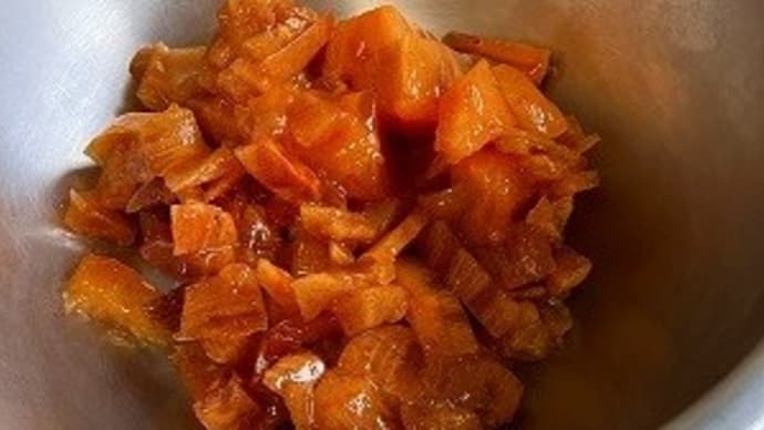 大原千鶴さんの甘柿ジャムを作ってみた