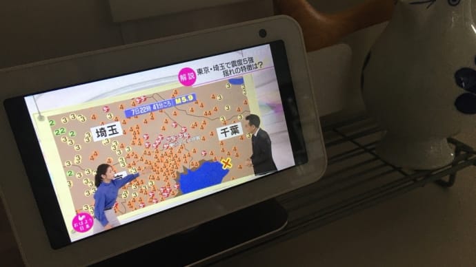 東京２３区で震度５強の地震 ！！！ 区内で娘がひとり暮らしなので、心配しました。 💧