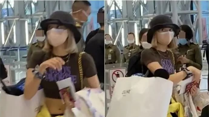 Lisa (BlackPink) returning home from her home country of Thailand