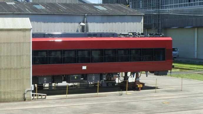近畿車輛で製造される近鉄「ひのとり」(2020年8月)