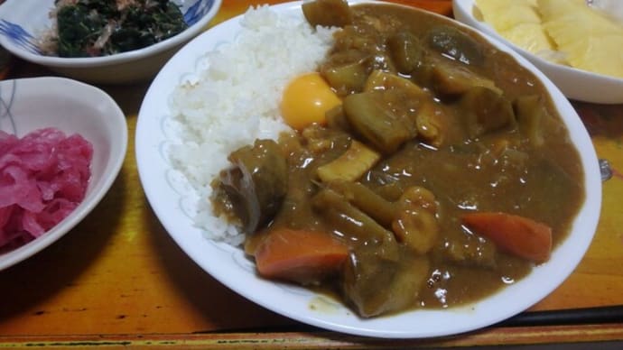 水ナスたっぷりカレー♪(水曜だけど)