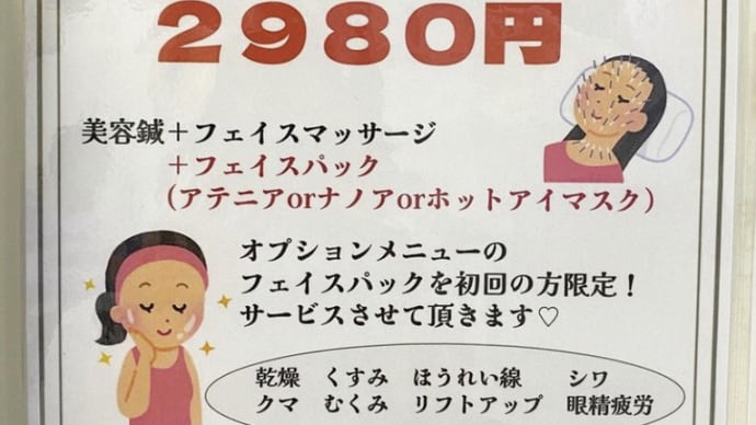 ☆ 美容鍼ーメディカルブルー整骨院にて ☆