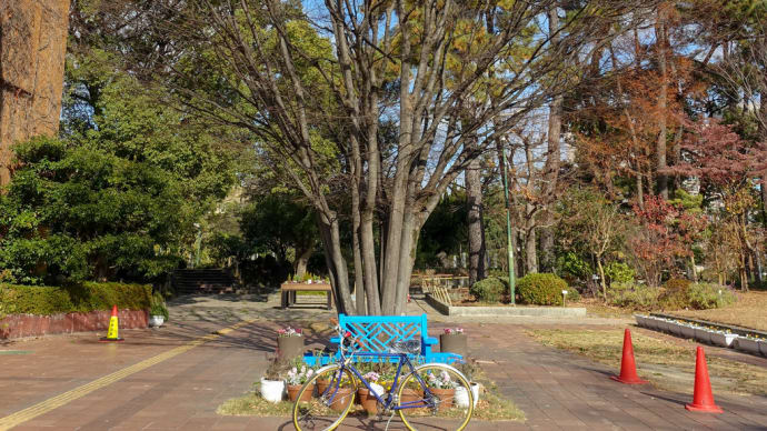 鶴舞公園 続き 緑化センター前のベンチ