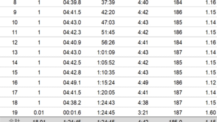Eペースで18km走