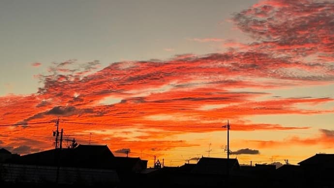 夕焼けに感動