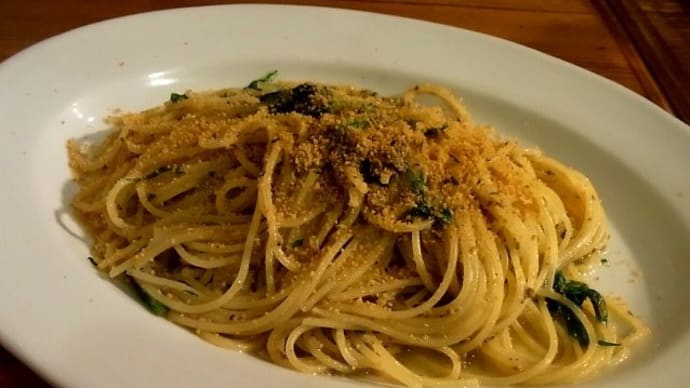 イワシと水菜のオイルソースパスタ PRANZO A タベルナキンタ