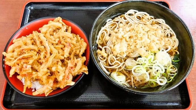 亀よしでミニかき揚げ丼セット(2022年7月11日)