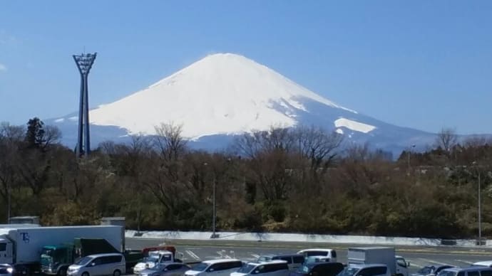 3月25日、真っ白な富士山