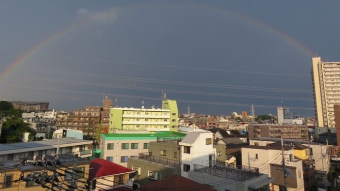 豪雨の後の虹 🌈