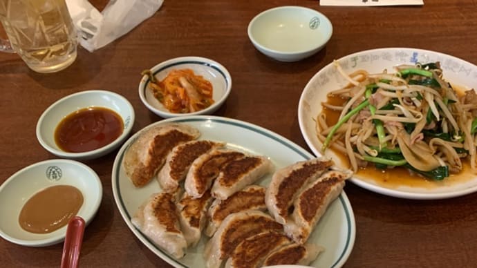 大阪王将 新石切店で 餃子定食(W)