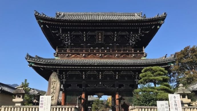 嵯峨野の顔「清涼寺」の朱の金剛力士像