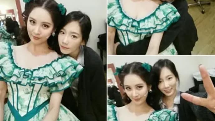 Taeyeon cheers on Seohyun from "Gone with the Wind"