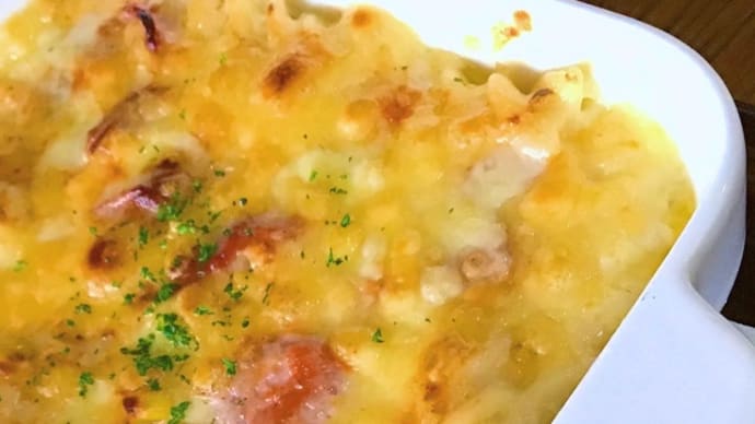 2月25日の日替り定食(650)は、ベーコンとアサリのマカロニグラタン です。