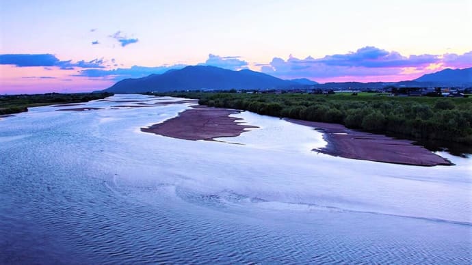 斐伊川下流の早朝風景
