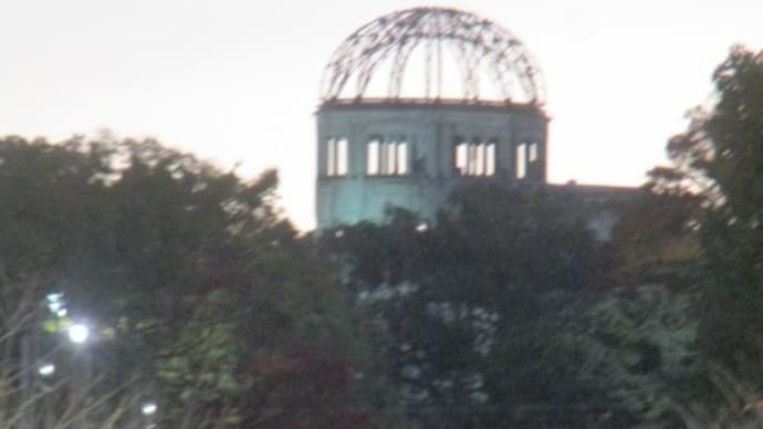 広島市・平和の軸線・・・ライトアップされています!平和公園、原爆ドーム、ゲートパーク広島、ピースウイング広島