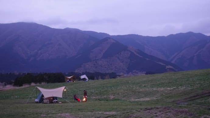 4/16, 富士山の麓で雨キャンプを楽しむ。その1