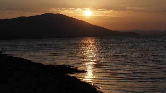 ビバ!北海道 サロマ湖の夕陽