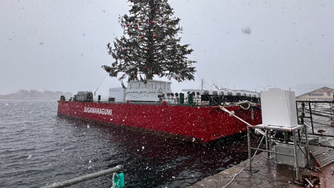 海に浮かぶクリスマスツリー　　函館