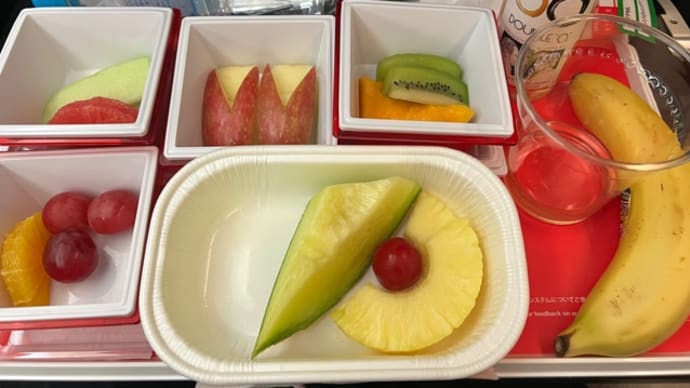 【ハノイ】JAL機内食はフルーツミールをリクエスト