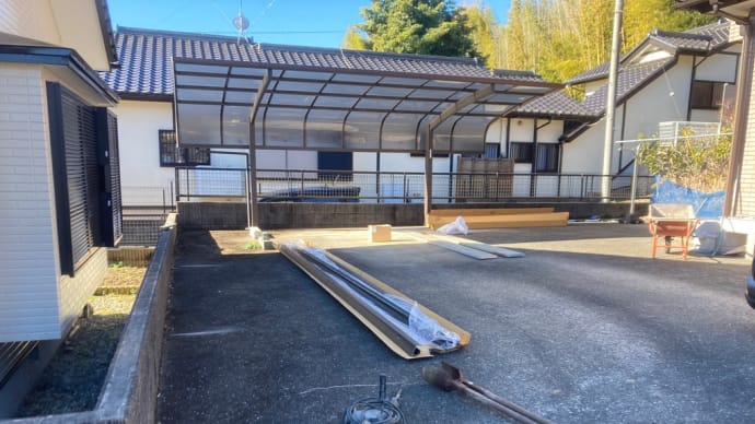 新規カーポート建設記 ポジショニングと突風対策