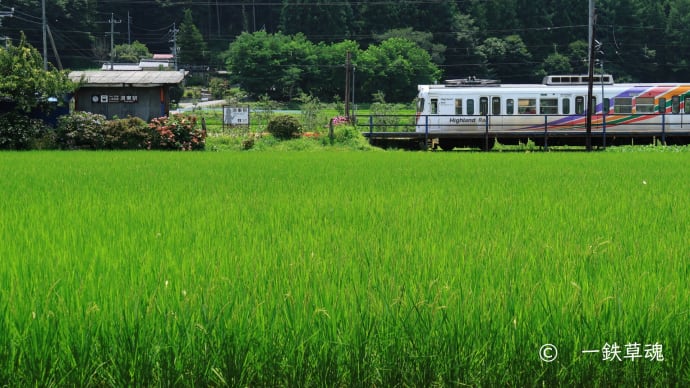 渕東駅と3000形の夏
