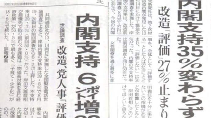 ☆「変化を力にする内閣」も支持率は上がらず　