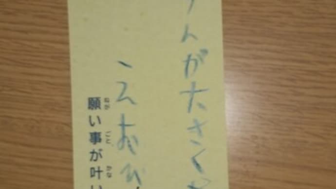 オメコ大国町駅での七夕飾り。受け狙いで「おちんちんが大きくなりますように えむびーまん」と書いた短冊を目立つところに飾りました。