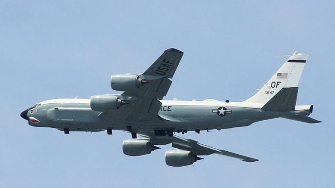 世界に2機だけしかない偵察機RC-135U Combat Sent離陸(2023/06/04)