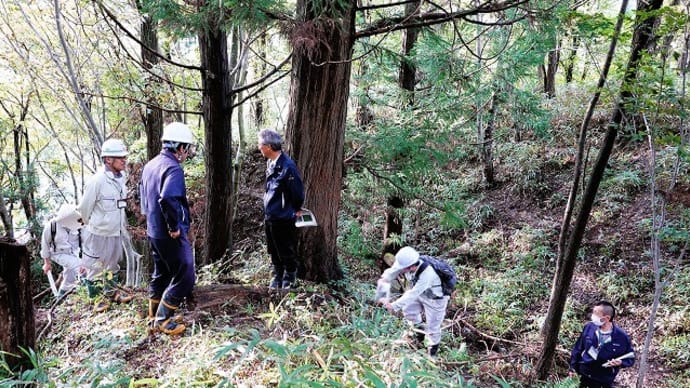 松本地域振興局林務課関係現地調査&生坂ダム湖の風景