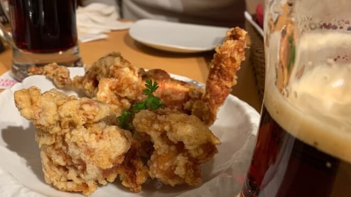 ビールと唐揚げのウップン晴らし。ww