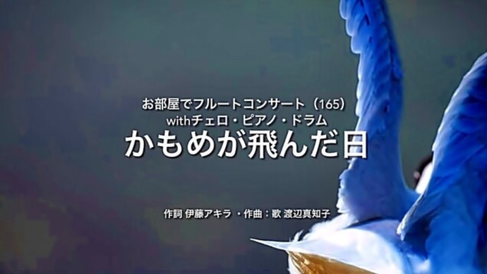 かもめが飛んだ日「お部屋でフルートコンサート(165)withチェロ・ピアノ・ドラム」MISAO FLUTE 波戸崎操