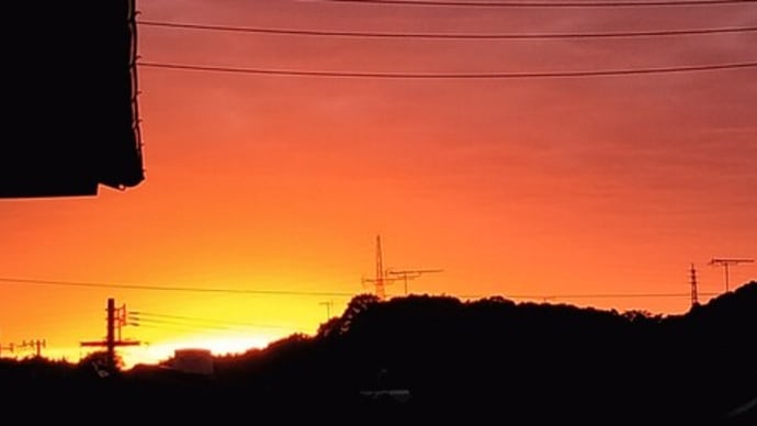 真っ赤な夕空♪(9月23日)