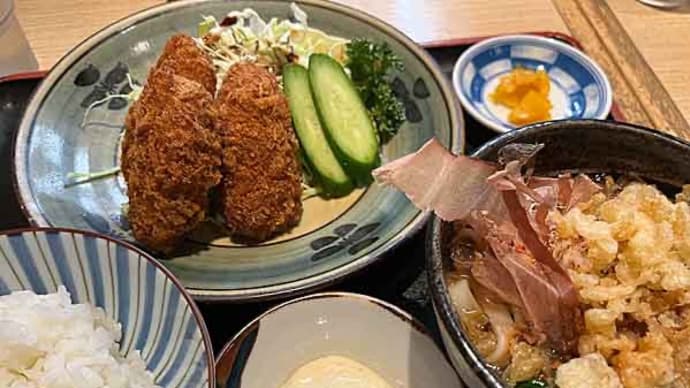 「きしめん亭」のカキフライ定食!
