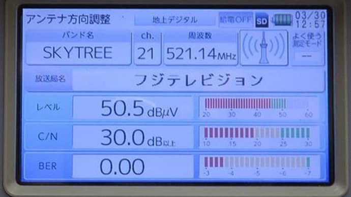 千葉県:習志野市東習志野にて、NHK-G受信不良点検手直し