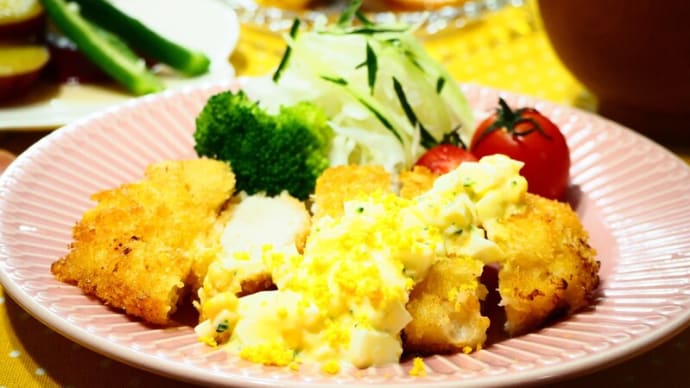 ☆チキンカツ タルタルソースがけ&さつまいもの甘煮☆