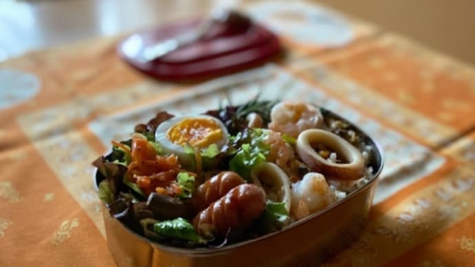 私弁⭐︎シーフードピラフ弁当♪