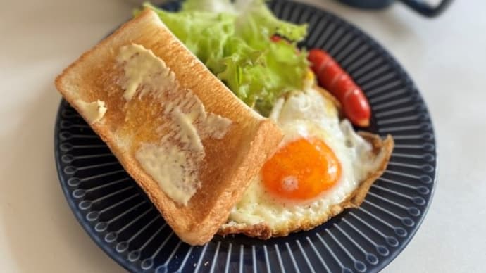 バタートースト・磯辺巻き・豚肉と小松菜と卵の炒め物～食事記録