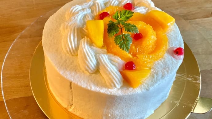 ABCクッキングでお誕生日ケーキ(サマーフルーツのホールケーキ)