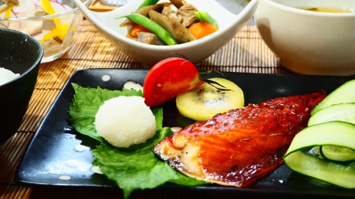 白いごはんがおいしい☆焼き魚&豚肉とごぼうの炒め煮☆