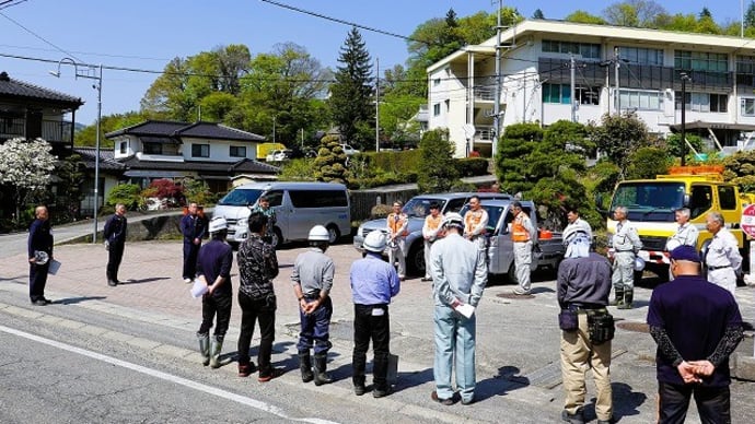県道上生坂信濃松川停車場線清掃作業&万平集落上空からの風景
