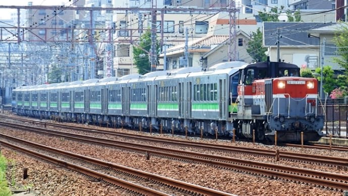 JR北海道H100形12両+JR東日本GV-E400形甲種輸送(2020.9.4)