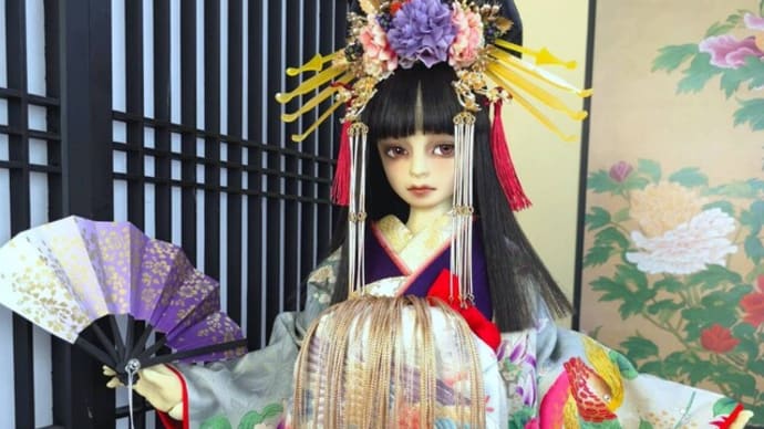 SD13少年用花魁着物セット:牡丹と雉