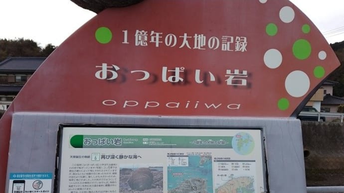 昨日、天草からの帰り道・・・おっぱい岩を見て帰りました~~!