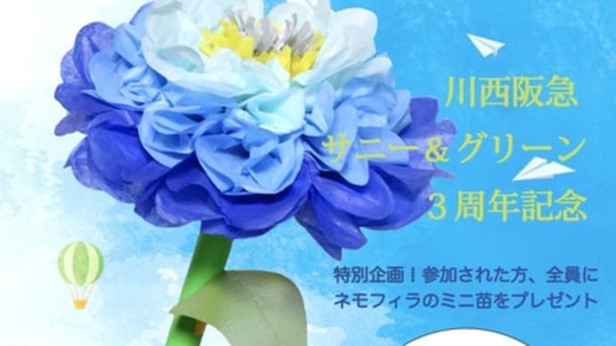 川西阪急 3月のナチュールサロン「ジャイアントフラワーを作ろう」
