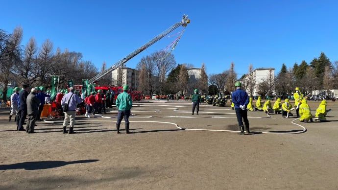 １月７日　本日は令和6年消防出初式が谷保第三公園で行われました