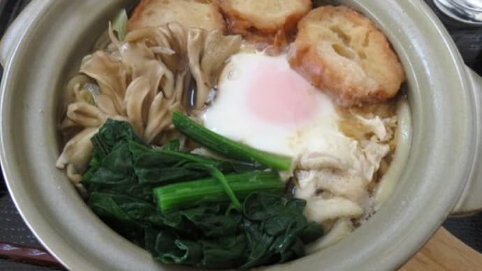 寒い日は鍋焼きうどん