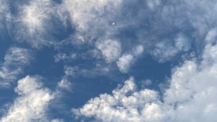 空がきれい 月泳ぐ